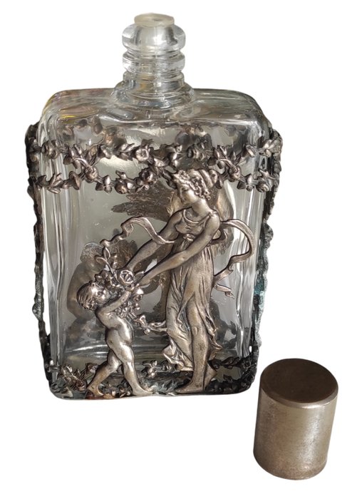 Porta profumo whisky tabacco - Flaske - Sølv Art nouveau