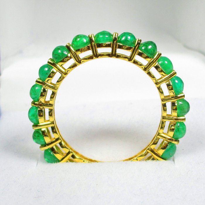 Ring - 14 karat Gulguld -  301ct tw Smaragd - Vidunderlig Emeralds Ring