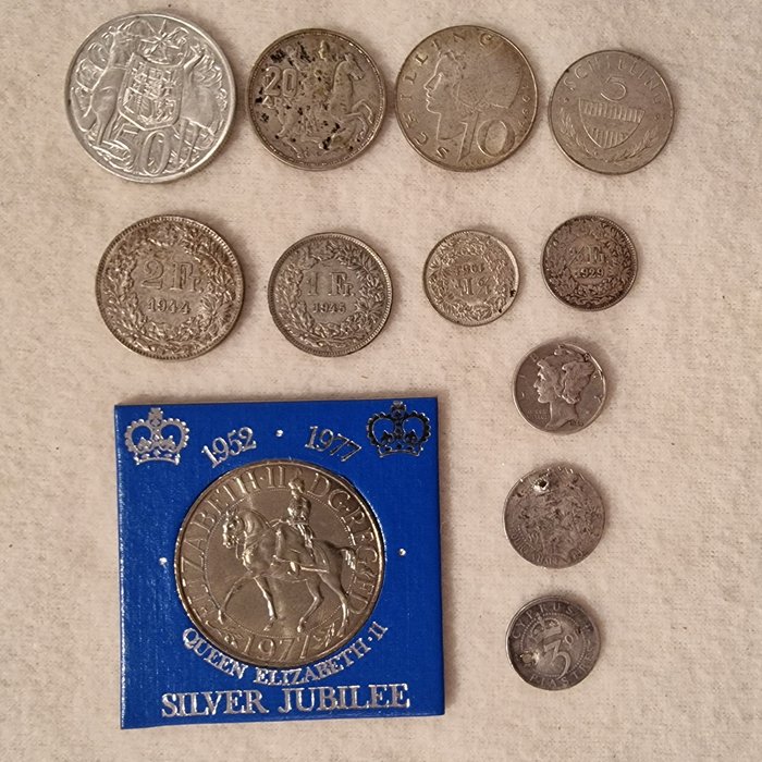 Verden. Silver Coin Collection 1901/1977 (12 coins)  (Ingen mindstepris)