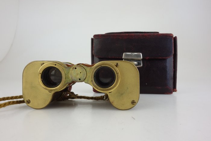 Teaterkikkert - Opera OH Meder Leipzig Luxus Leder Messing 3x15 + Tasche No 118660 (jz109) - 1920-1930