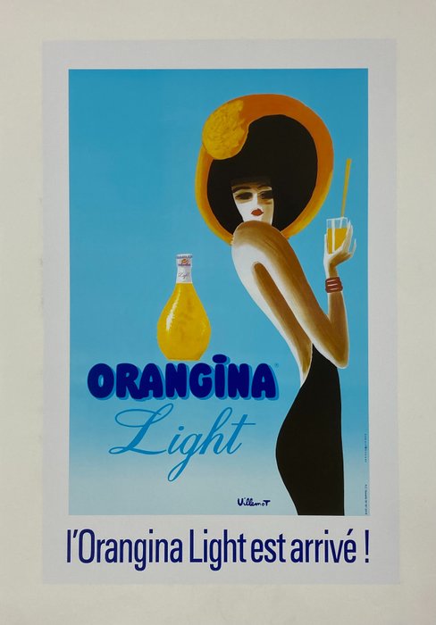 Bernard Villemot - L'Orangina Light est arrivé! (Linen backed on canvas) - 1980‹erne