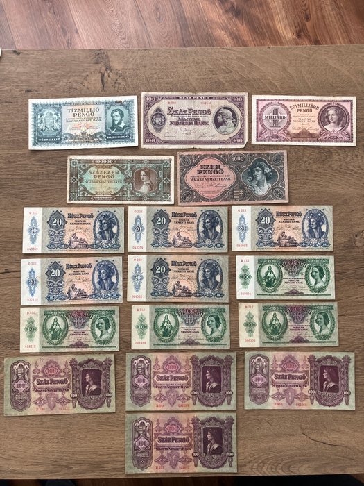 Ungarn. - 39 banknotes - various dates  (Ingen mindstepris)