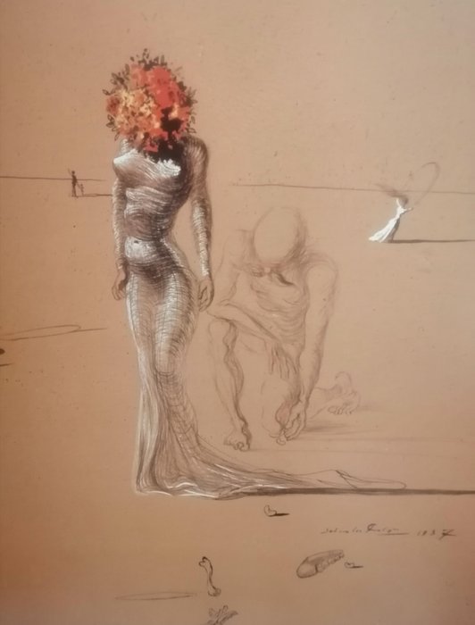 Salvador Dalí (after) - Female figure with head of flowers