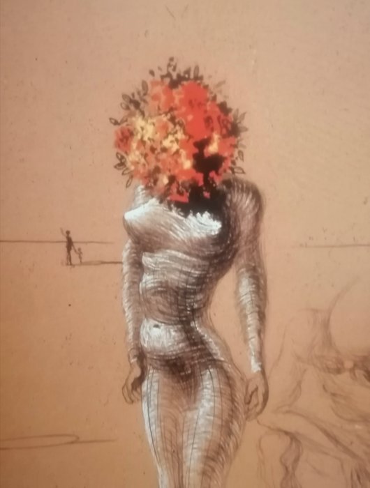 Salvador Dalí (after) - Female figure with head of flowers