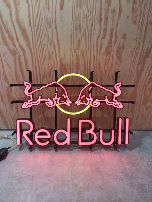 Neonsign Red Bull - Neon lysskilt - Glas, Kobber, Metal