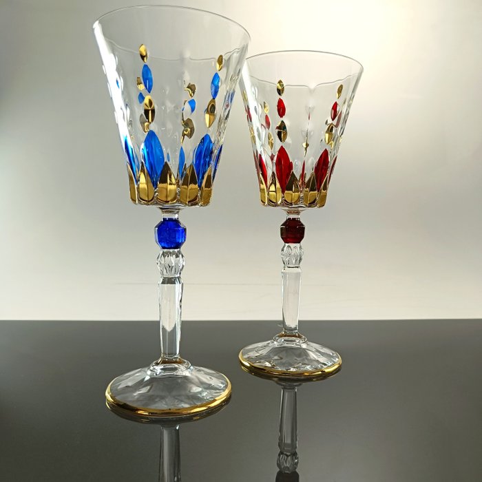 Secoloventesimo - Alterkalk (6) - Diamond Crystal Goblet - 24 kt guld