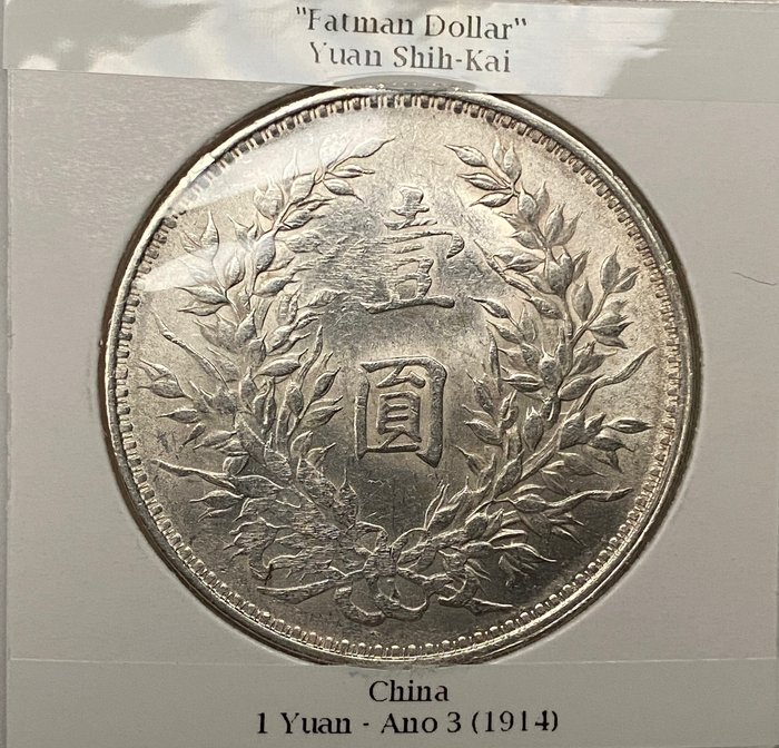 Kina, Republikken. 1 Yuan 1914 (Ano 3)  (Ingen mindstepris)