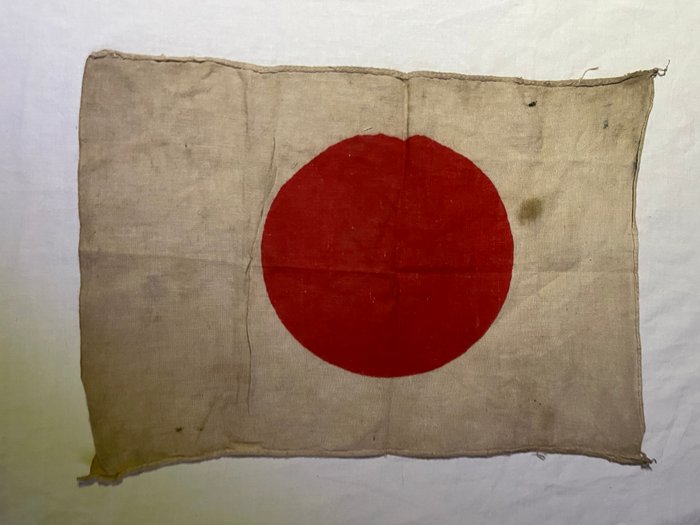 Gammel lille kejserlig japansk hær - Rising Sun Hinomaru håndholdt flag original- - Hær/infanteri - Flag