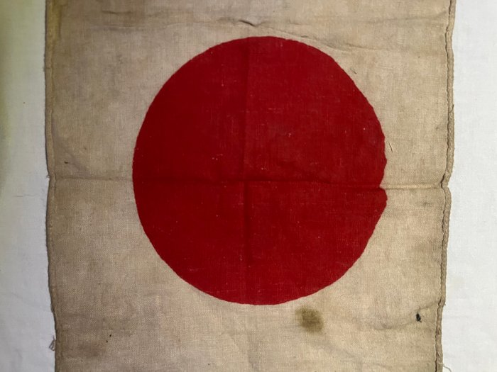 Gammel lille kejserlig japansk hær - Rising Sun Hinomaru håndholdt flag original- - Hær/infanteri - Flag