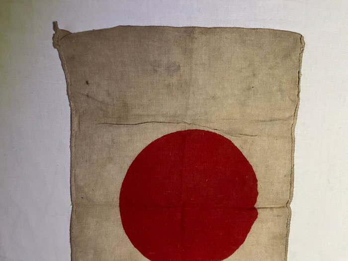 Gammel lille kejserlig japansk hær - Rising Sun Hinomaru håndholdt flag original- - Hær/infanteri - Flag