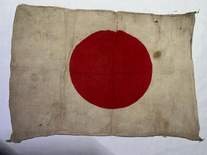 Gammel lille kejserlig japansk hær - Rising Sun Hinomaru håndholdt flag original- - Hær/infanteri - Flag