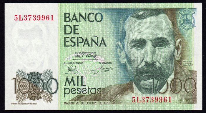 Spanien. - 5 banknotes - various dates  (Ingen mindstepris)