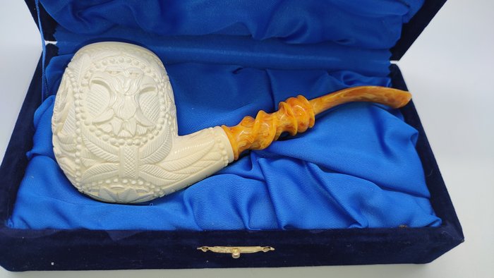 Ismael Baglan - " Grande Pipa Scolpita in Schiuma di Mare" da Ismael Baglan ( I.Baglan) Meerschaum Pipe - Pipe - Meerskum - Havskum