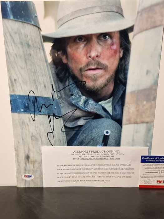 Signed by Christian Bale - with PSA/DNA Certificate - 3:10 to Yuma