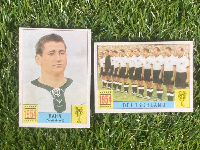 1970 Panini Mexico 70 World Cup History - Rahn  Germany Team 1954 - 2 Card - Glimrende (EX)