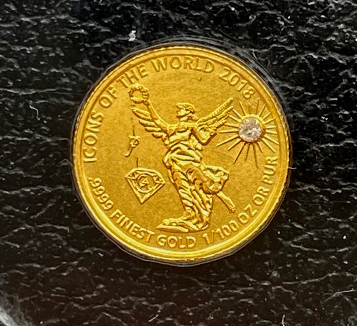 Rwanda 10 Amafranga 2018 Icons Of The World - Libertad 1/100 Oz (999) (incl diamant)  (Ingen mindstepris)