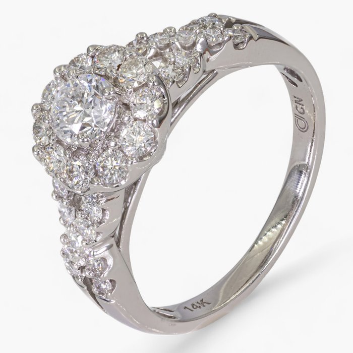 Ingen mindstepris - Ring - 14 karat Hvidguld 100 ct diamanter - IGI certificeret Diamant (Natur) - Diamant