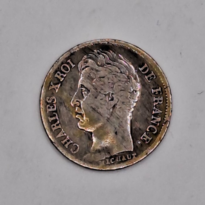 Frankrig. Karl 10. (1824-1830). 1/2 Franc 1827-A, Paris  (Ingen mindstepris)