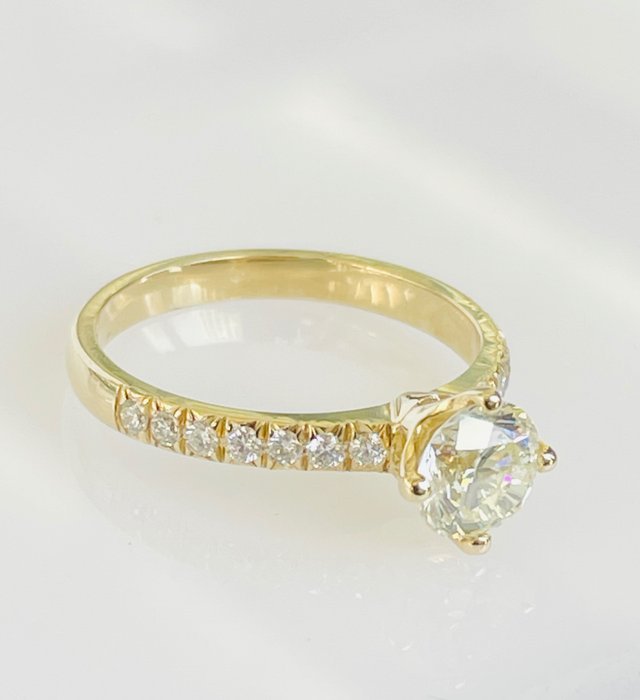 Forlovelsesring - 14 karat Gulguld Diamant (Natur)