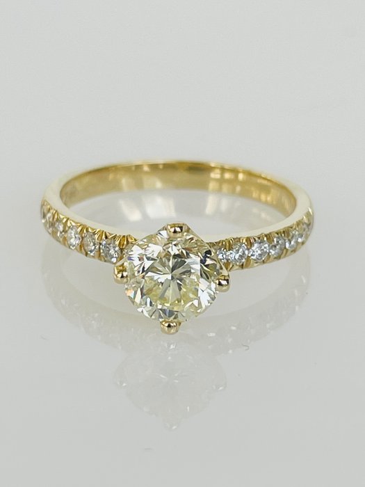 Forlovelsesring - 14 karat Gulguld Diamant (Natur)