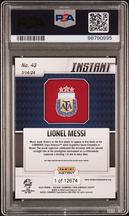 Panini Instant Copa America Lionel Messi #43 PSA 10 - 2 Graded card