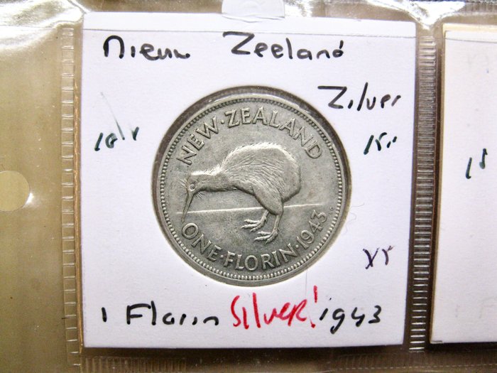 New Zealand Type collection old coins 1933-1962 (25 different pieces) including 5x silver  (Ingen mindstepris)