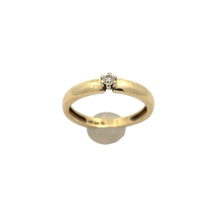 Ingen mindstepris - Ring - 14 karat Gulguld - Solitaire diamant