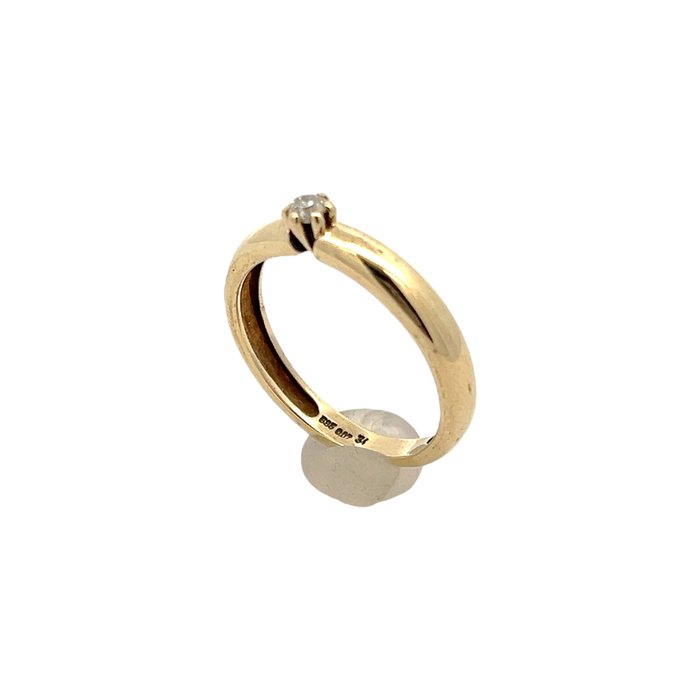 Ingen mindstepris - Ring - 14 karat Gulguld - Solitaire diamant