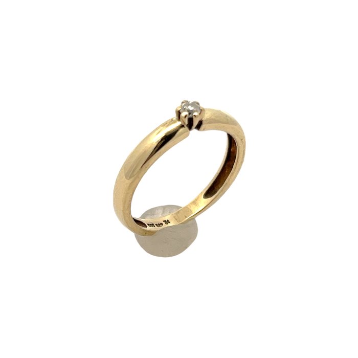 Ingen mindstepris - Ring - 14 karat Gulguld - Solitaire diamant