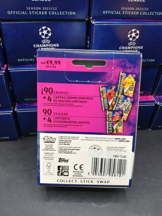 2021/22 Topps Champions League Stickers 24 booster box + 19 multipacks + 5 album - 1 Mixed collection - Næsten så god som ny (NM)