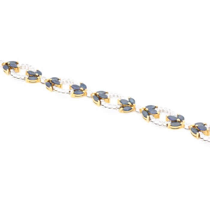 Armbånd - 18 kraat Gulguld, Hvidguld Diamant (Natur)