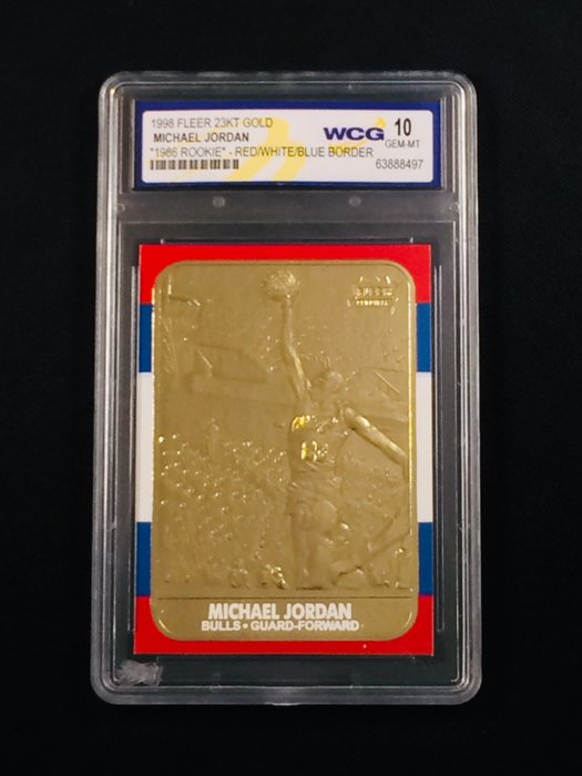 1996/97 - Fleer - 23KT Gold - Michael Jordan - 1986 Rookie - Red/White/Blue Border - 1 Graded card - WCG 10