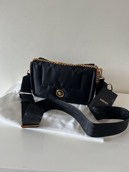 Versace - Vitello Nylon Black - Håndtaske