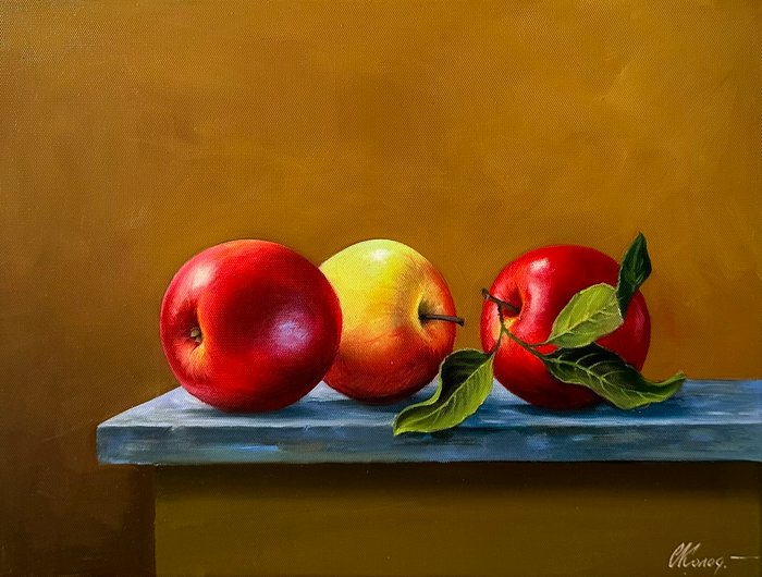 Sergey Kolodyazhniy (XX-XXI) - Still life with apples