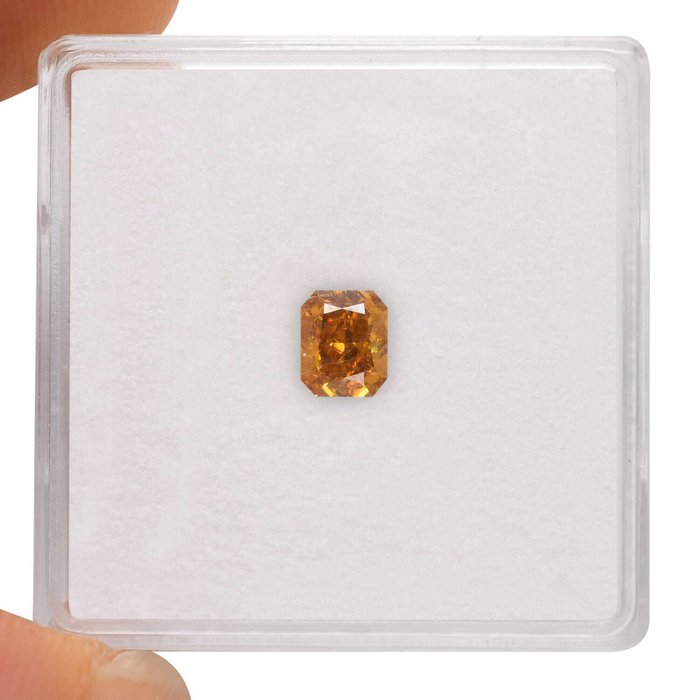 1 pcs Diamant  (Naturfarvet)  - 0.50 ct - Fancy deep Orange Gul - VS1 - Gemological Institute of America (GIA)