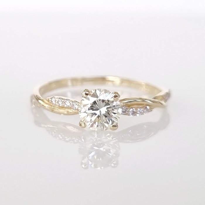 Forlovelsesring - 14 karat Hvidguld -  0.70ct. tw. Diamant (Natur)