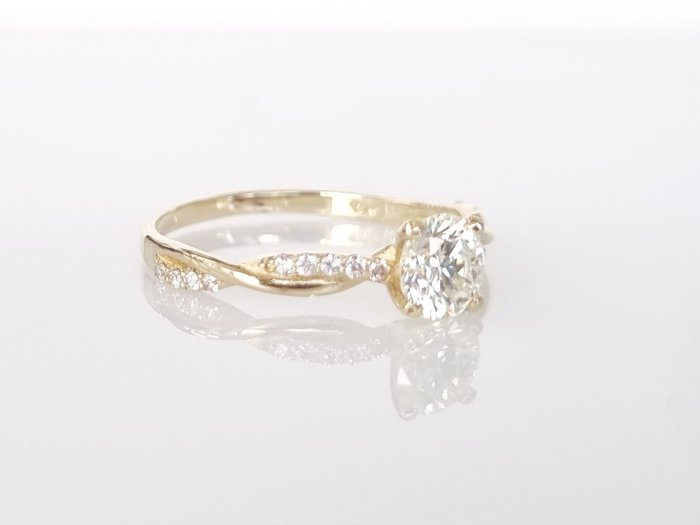 Forlovelsesring - 14 karat Hvidguld -  0.70ct. tw. Diamant (Natur)