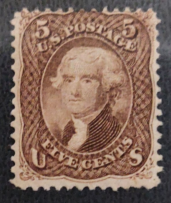 Amerikas Forenede Stater 1867/1868 - Meget flot sjældent spektakulært certificeret Scott 95 sort stempel - US Scott # 95 variety