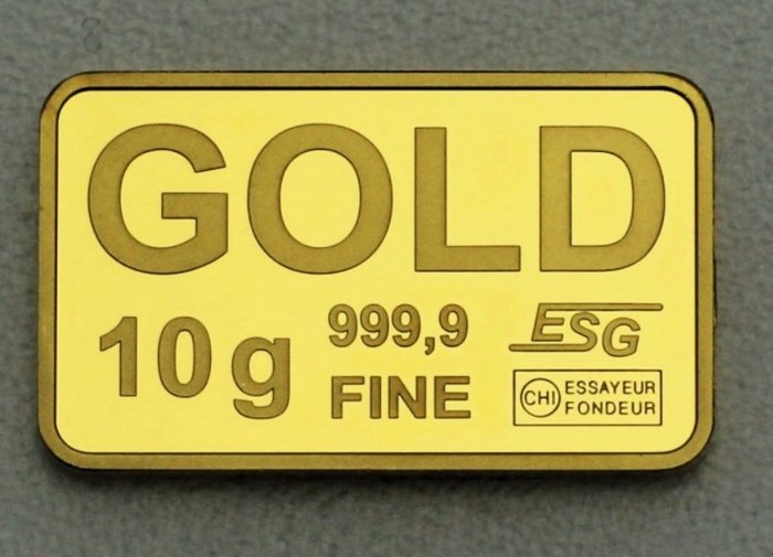 10 gram - Guld 999 - Valcambi, Switzerland