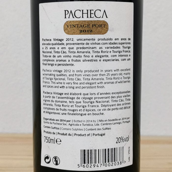 Quinta da Pacheca: 2012 Vintage, 2015  2017 Late Bottled Vintage -  Douro  - 3 Flasker (0,75 L)