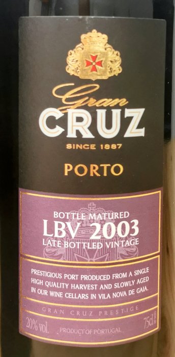 2003 Gran Cruz - Late Bottled Vintage Port -  Porto  - 6 Flasker (0,75 L)