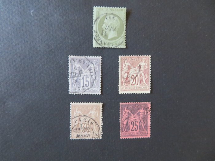 Frankrig 1850/1878 - 44 Cérès-Napoléon-Paix-værdier mellem n°4 og n°91 annulleret - Yvert 2023