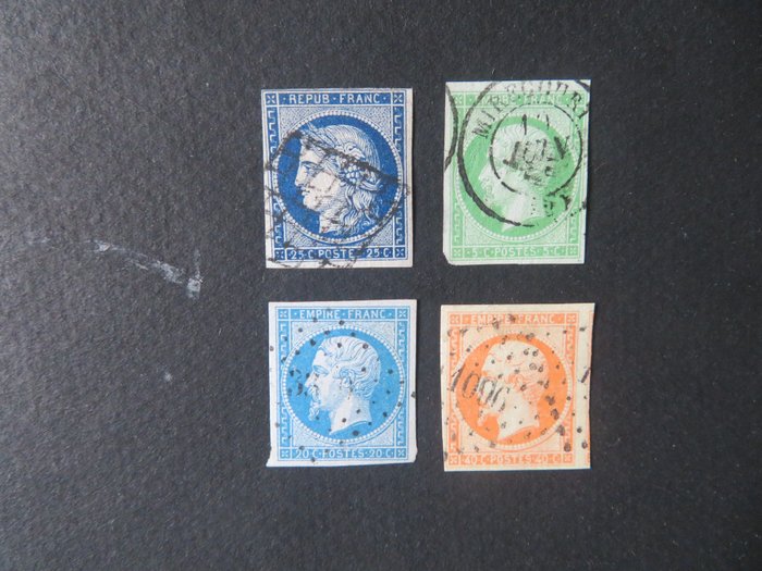 Frankrig 1850/1878 - 44 Cérès-Napoléon-Paix-værdier mellem n°4 og n°91 annulleret - Yvert 2023