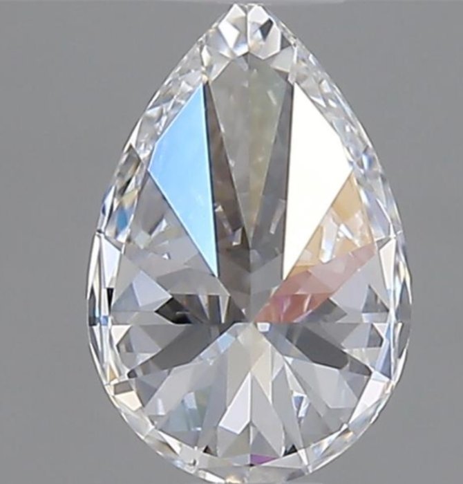 1 pcs Diamant  (Natur)  - 0.60 ct - Pære - D (farveløs) - VVS2 - Gemological Institute of America (GIA) - Eks Ex