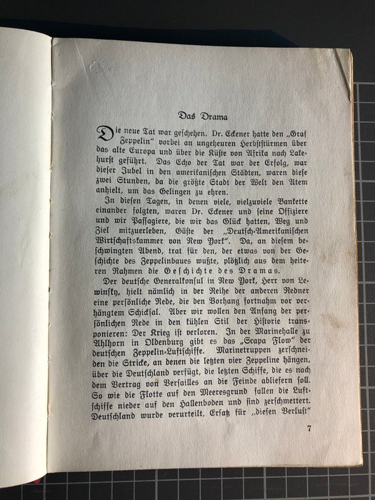 Tyske imperium - Zeppelin  - Bog af Dr. Hugo Eckener "The Graf Zeppelin's American Trip, 108 sider med 42 - Abbildungen, Herausgeber Rolf Brandt, Verlag August Scherl Berlin