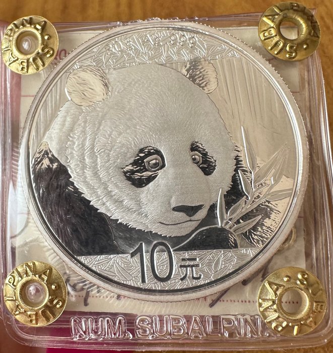 Kina. 10 Yuan 2018 Panda , 1 Oz (.999)  (Ingen mindstepris)