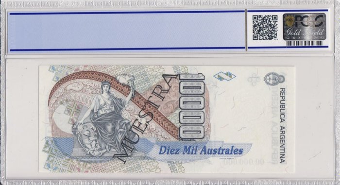 Argentina. - 10 000 Australes - ND (1989-91) - Specimen - Pick 334s