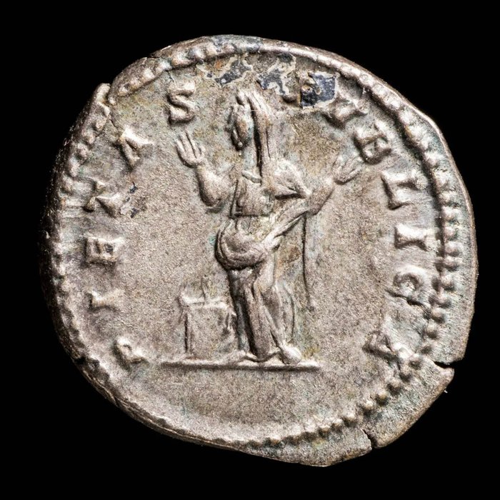 Romarriket Julia Domna (Augusta AD 193-217) Denarius PIETAS PVBLICA  (Ingen mindstepris)