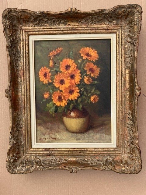 Louis Van De Leur (1910-1988) - Vase aux Gerberas