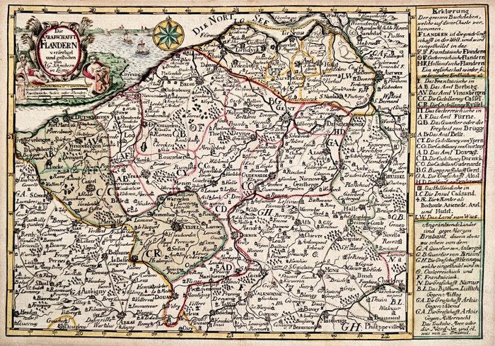 Belgien - Flandern; J. G. Schreibern - Die Graftschafft Flandern - 1721-1750